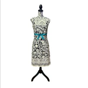 Dress color white and blue design